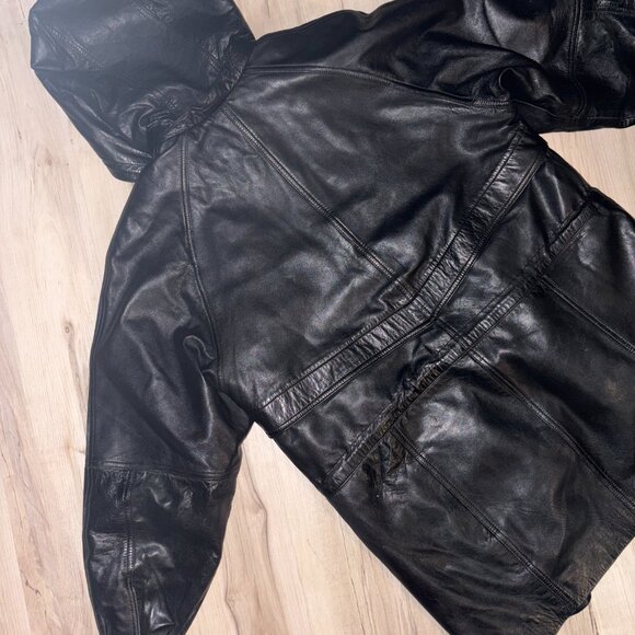 Vintage Black Genuine Leather Prince du Cuir Jacket S - Picture 10 of 11